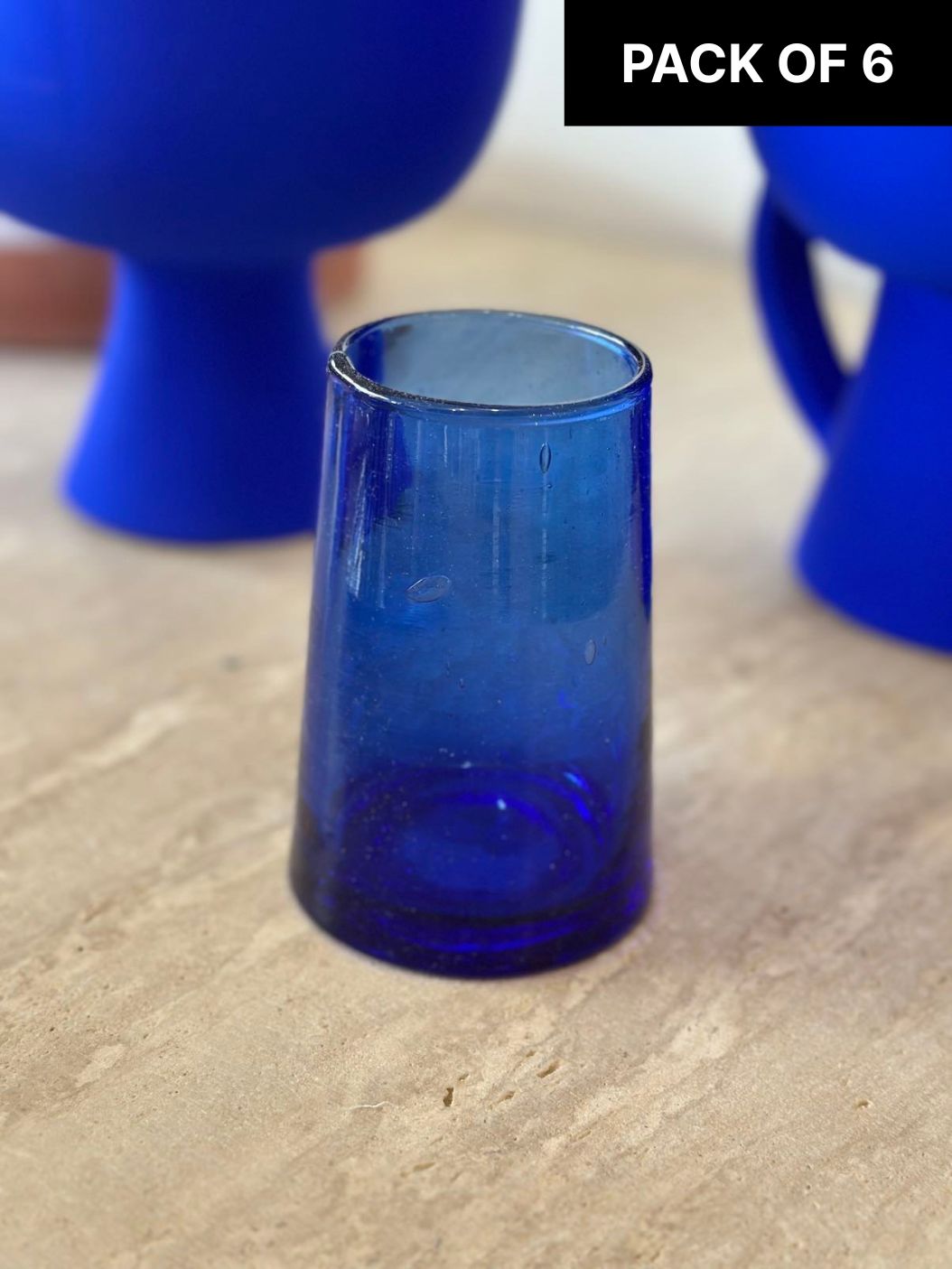 Lot de 6 verres Beldi bleus - Rue Majorelle