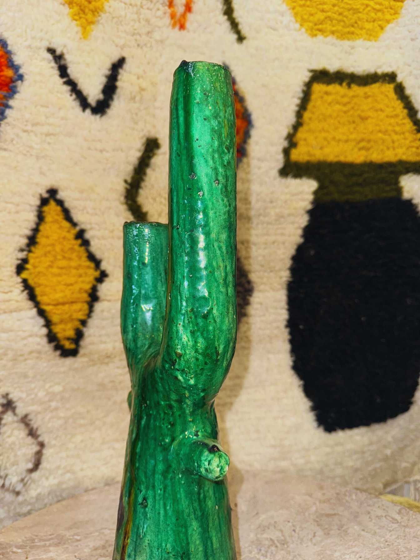 Poterie vase vert Tamegroute – Modèle 2 – 53x22 cm - Rue Majorelle