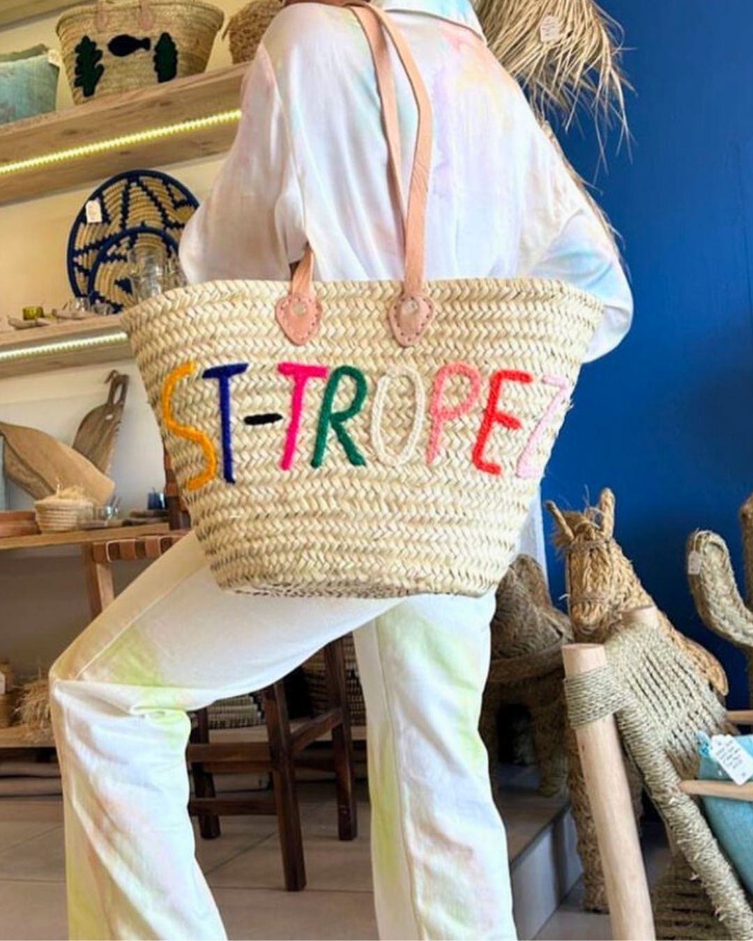 Grand panier St-Tropez (coloris lettres variables)
