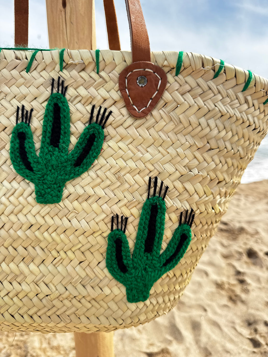 Grand panier marocain cactus