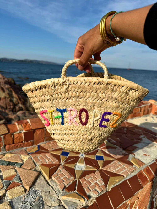 Petit panier St - Tropez (coloris lettres variables) - Rue Majorelle