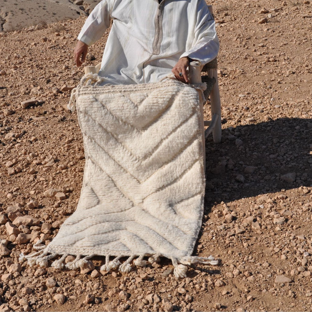 Petit tapis berbère en laine - n°025 | 80x30 cm - Rue Majorelle
