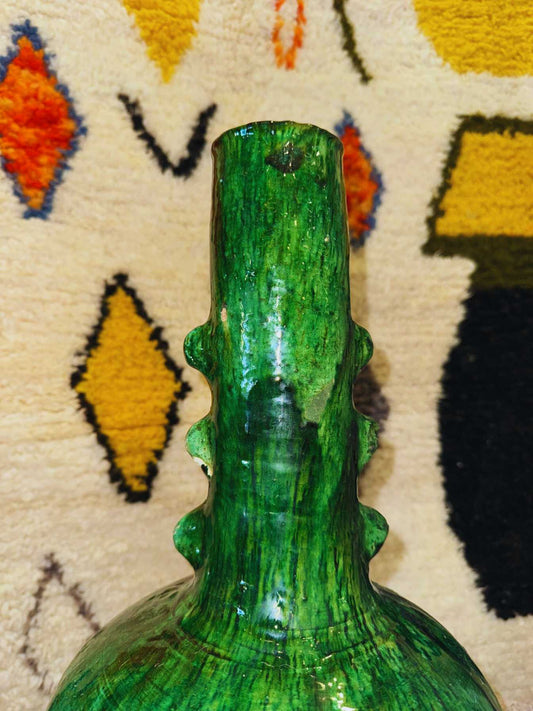 Poterie vase vert Tamegroute – Modèle 4 – 50x32 cm - Rue Majorelle