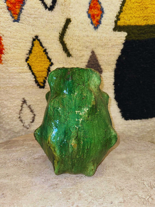 Poterie vase vert Tamegroute – Modèle 5 – 33x28 cm - Rue Majorelle