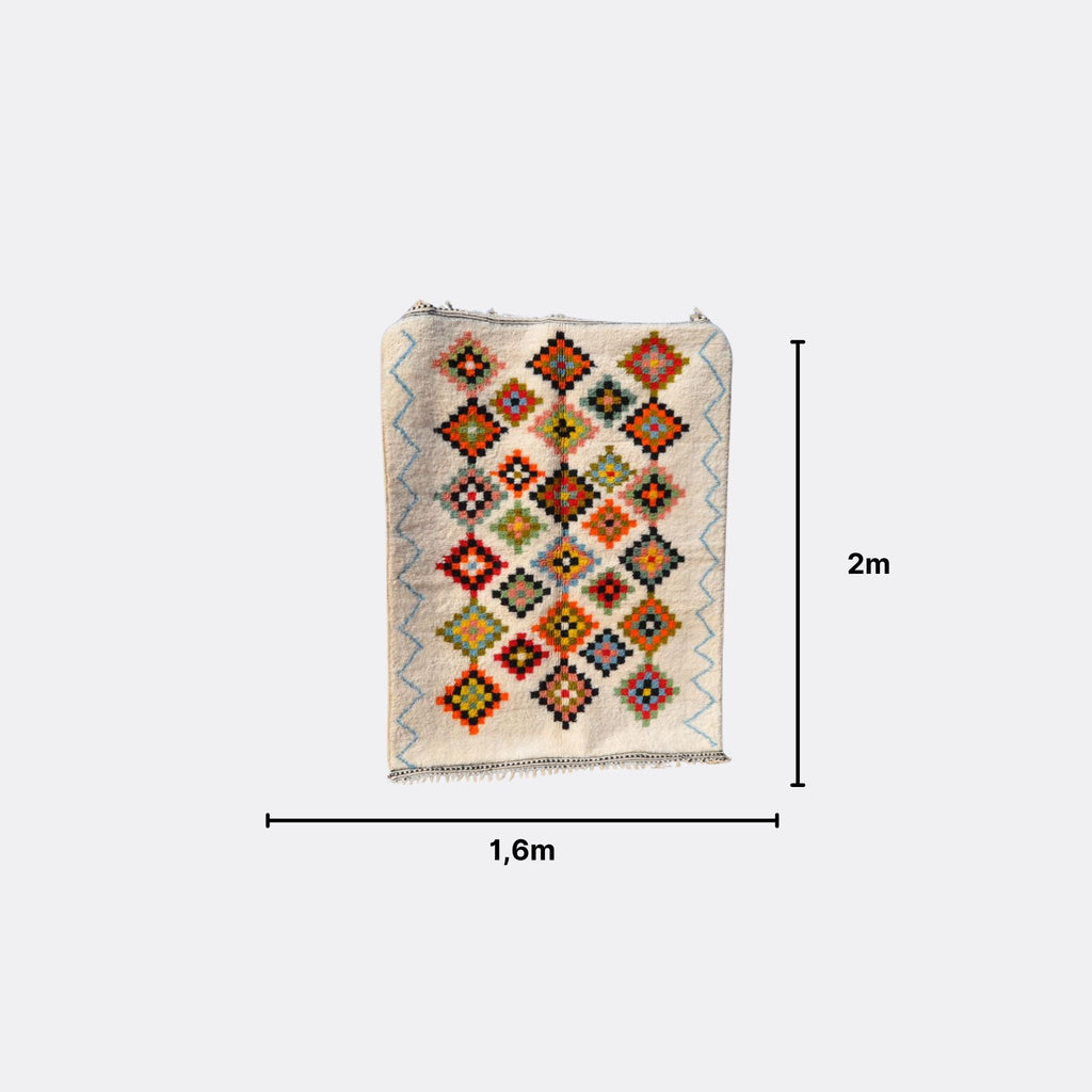 Tapis berbère coloré en laine - n°016 | 160x200 cm - Rue Majorelle