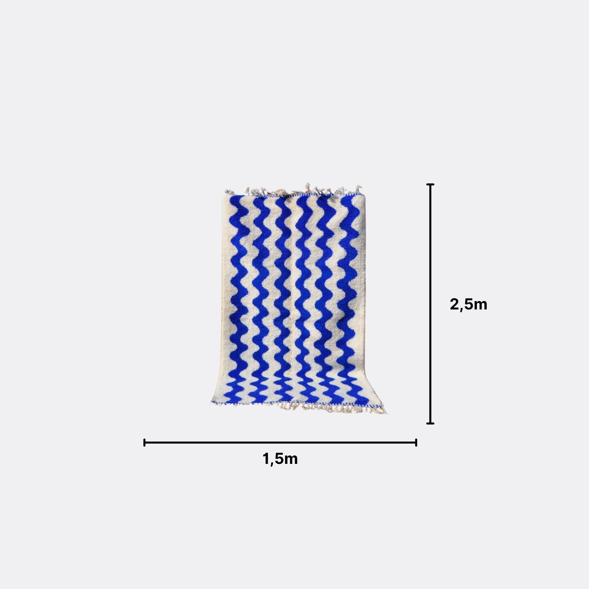 Tapis berbère coloré en laine - n°017 | 150x250 cm - Rue Majorelle