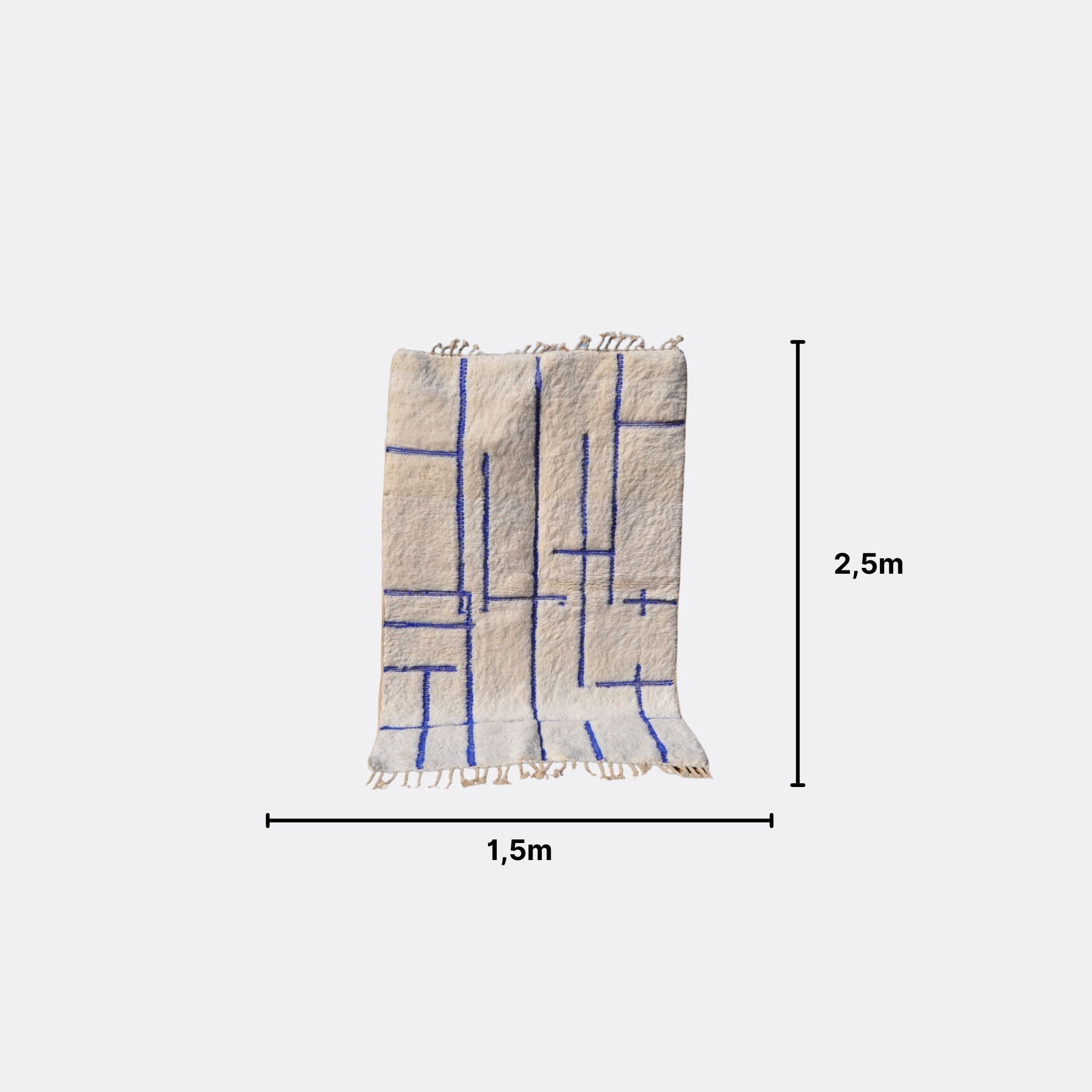 Tapis berbère en laine - n°012 | 150x250 cm - Rue Majorelle