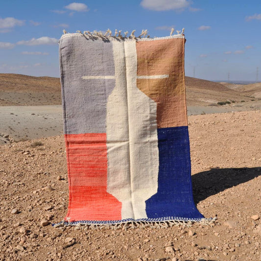 Tapis kilim - berbère zanafi en laine - n°009 | 150x250 cm - Rue Majorelle