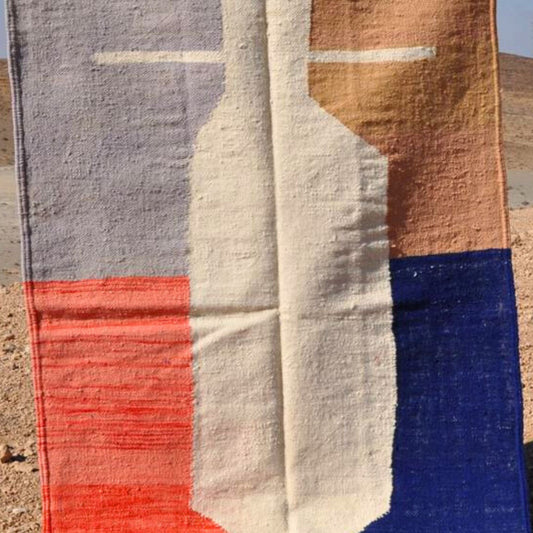 Tapis kilim - berbère zanafi en laine - n°009 | 150x250 cm - Rue Majorelle