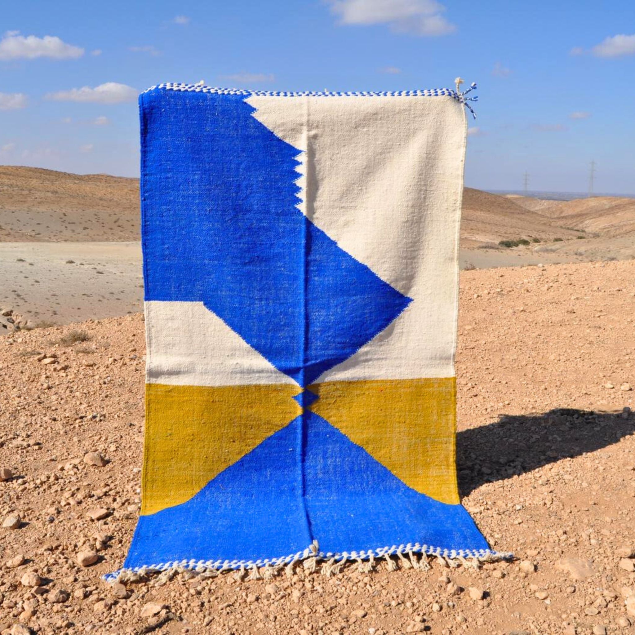 Tapis kilim - berbère zanafi en laine - n°027 | 150x250 cm - Rue Majorelle