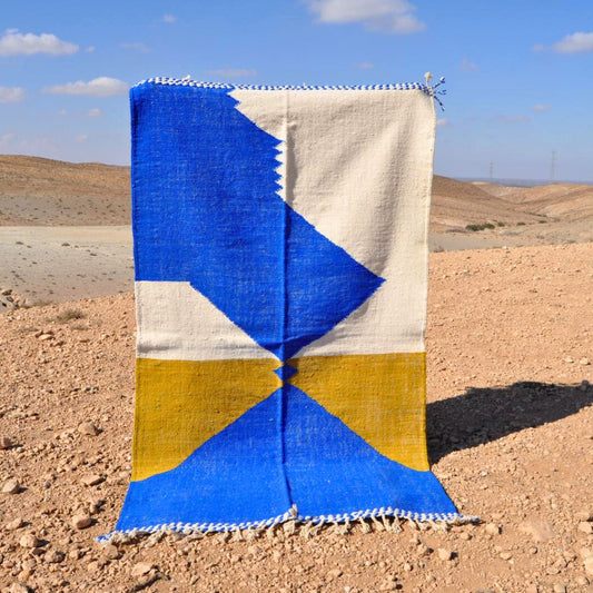 Tapis kilim - berbère zanafi en laine - n°027 | 150x250 cm - Rue Majorelle